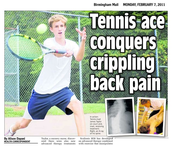 Tennis player with scoliosis